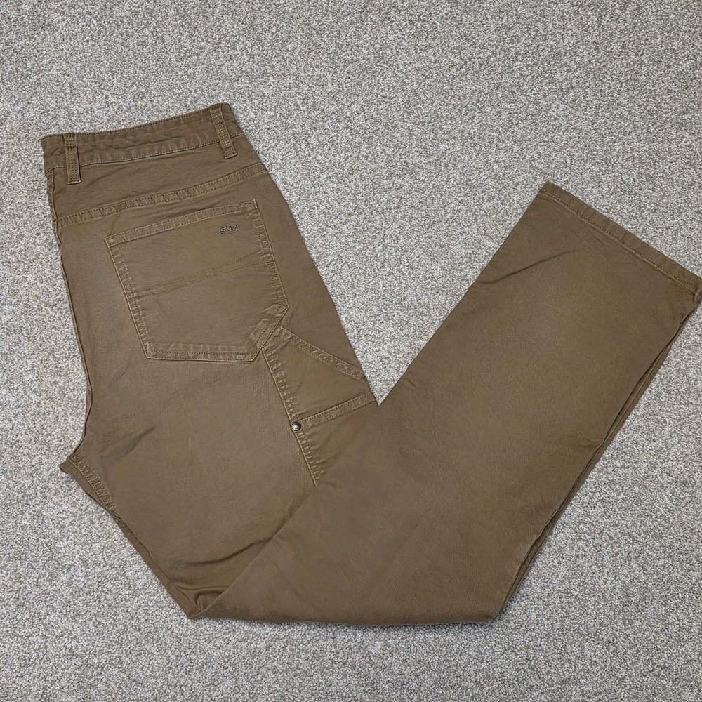 Stio Rivet Pant Mens 33R Tapestry Tan Organic Cotton Stretch Canvas Utility